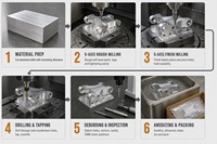 Support articulé poli en acier inoxydable/aluminium usiné CNC 5 axes, base de montage personnalisée avec support de charnière multi-œillets pour