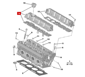 0248.R6 pièces de <span class=keywords><strong>moteur</strong></span> automatique de haute qualité couvercle de soupape de cylindre couvercle de soupape de culasse avec couvercle pour Peugeot <span class=keywords><strong>307</strong></span> 308 408 - Product Image 3
