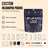 Sacs en Mylar à l'épreuve des enfants, pochettes refermables personnalisées imprimées, emballages imprimés numériquement, pochettes refermables