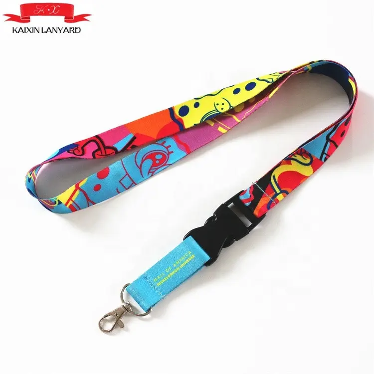 Goedkope custom ontwerp uw eigen polyester dye sublimatie lanyards warmteoverdracht gedrukt lanyard