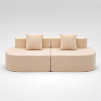 Ensemble de canapé modulaire sectionnel moderne en velours côtelé, compressé sous vide, sans structure, pour salon
