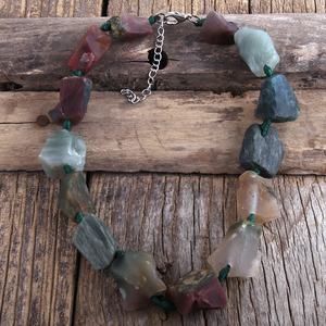 قلادة نسائية بوهو ، قلادة جذابة ، قلادة كبيرة مكتنزة طبيعية غير منتظمة ، قلادة ضيقة معقودة - Product Image 4