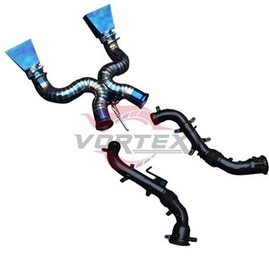 ท่อไอเสีย Vortex Exotic Titanium แบบเต็มระบบสำหรับ McLaren MP4-12C พร้อมท่อ X-Pipe และท่อลงเคลือบเซรามิก ระบบท่อตรงสำหรับรถแข่ง - Product Image 3