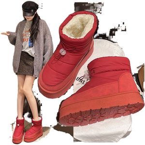 Bottes d'hiver/automne 2026 tendance, nouvelles bottes de neige unisexes rembourrées mi-mollet, imperméables, chaudes, antidérapantes, à plateforme, avec logo embossé - Product Image 2