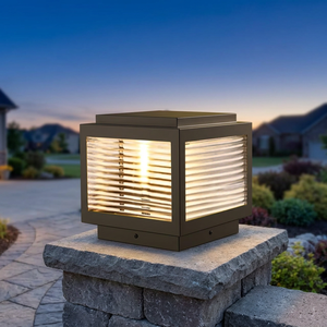 Outdoor Handmade Post Cap <b>Light</b> Fixture <b>LED</b> Pillar Lamp Acrylic <b>Diffuser</b> Aluminum Louvered Design Home Decoration Lantern - Product Image 3