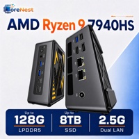 CoreNest Mini PC AMD Ryzen 9 7940HS Zen 4 Radeon 780M DDR5 M.2 PCIe 4.0 OCuLink WiFi 6E Dual 2.5G LAN USB4 Windows 11 AI Mini PC