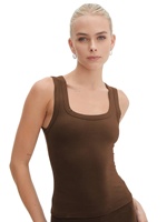 Grosir atasan Tank top kebugaran tanpa lengan Rayon rompi dasar kerah U rajut Ribbed Gym olahraga musim panas untuk wanita