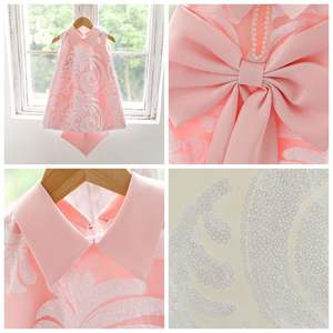 Robe d'été pour enfants personnalisée Big Bow Sequin Party Night Birthday Festival Baby Girl - Product Image 2