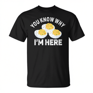 T-shirt noir à manches courtes « Deviled Eggs You Know Why I'm Here » – Petit humorisme de Thanksgiving - Product Image 2