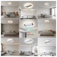 Kipas Angin Plafon Modern Tanpa Baling-Baling dengan Lampu LED 52 Inci 4 Baling-Baling 6 Kecepatan Kontrol Sentuh untuk Kamar Tidur & Ruang Tamu