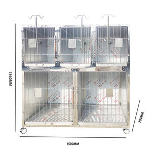 Cage vétérinaire en acier inoxydable pour chiens, présentoir pour animaux de compagnie, clinique, grand chenil, cage vétérinaire, cage pour soins intensifs - Product Image 1