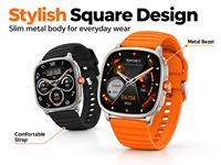 Montre connectée AMOLED 1,73 pouces, appels 5.3, étanche IP68, batterie 300 mAh, couronne rotative, modes multisports