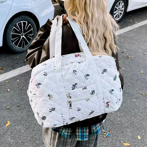 Bolsa de Viaje para Mamá, Venta al por Mayor, Personalizada, Acolchada, de Algodón, con Estampado Floral sin Costuras, Ligera, de Gran Capacidad, Bolsa para Bebé - Product Image 4