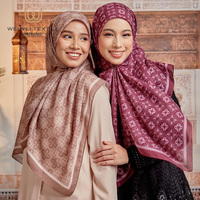 Nouvel Arrivage – Voile en Coton Imprimé Personnalisé, Écharpe Hijab en Polyester à Motifs Floraux, Design Exclusif pour Femme, Bawal Tudung Musulman