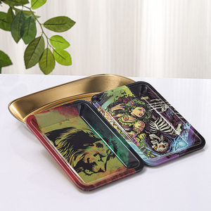 Bán buôn kim loại nhỏ cán khay biểu tượng tùy chỉnh tùy chỉnh hút thuốc lá phụ kiện thảo mộc tinplate khói tin cán khay - Product Image 1