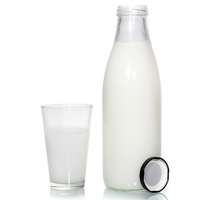Bouteille en verre transparente personnalisée vide de 50/100/500/700/750 ml/1 litre pour le lait, le café, le jus de fruits
