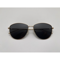 Lunettes de soleil classiques unisexes rétro en métal à monture complète, style aviateur, verres rectangulaires noirs et marron, anti-radiation, pour voyage, conduite et activités de plein air