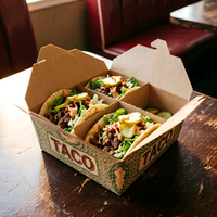 Boîte d'emballage alimentaire jetable en papier sulfurisé personnalisée Enten Packaging pour tacos et plateaux