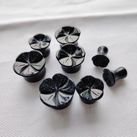 QXB Plugs et Tunnels d'Oreille Classiques en Cristal Sculpté à la Main, Bijoux Corporels pour Cadeaux d'Anniversaire et de Fête