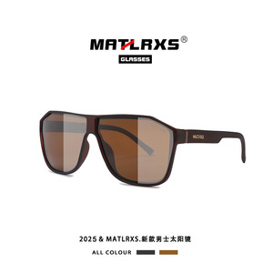 แว่นกันแดดโพลาไรซ์สำหรับผู้ชายจาก Matlrxs กรอบเต็มทรงสี่เหลี่ยมผืนผ้า UV400 P1879กันแสงสะท้อนสำหรับขับรถ - Product Image 4