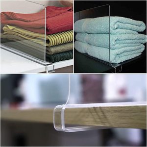 Diviseurs d'étagère multifonctionnels en plastique acrylique pour placards en bois, étagères et organisateurs - Product Image 2