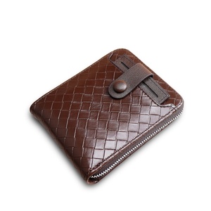 Men's <b>Wallet</b> Novelty Purse Zipper Woven Pattern Leather <b>Card</b> <b>Holder</b> <b>Wallet</b> for Man Purse with Zipper Pocket - Product Image 2