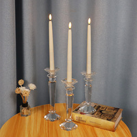 Led Bougeoirs de Noël en verre Luxe Vintage Saint Valentin Cadeaux pour amoureux Décorations de table Mariage Vintage Cristal