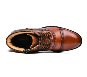 Men Genuine <b>Leather</b> Oxford Dress <b>Shoes</b> Lace-Up Round Toe Breathable Plush Lining Warm TPR Sole Formal Office & Career Wedding - Product Image 1