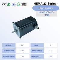 Motor paso a paso Nema 23, 1.8 grados, 2 fases, 2.0 N.m, 283 oz.in, 2 V, 4 A, clasificación IP, conector M12, 56.4 mm para enrutador CNC y automatización industrial