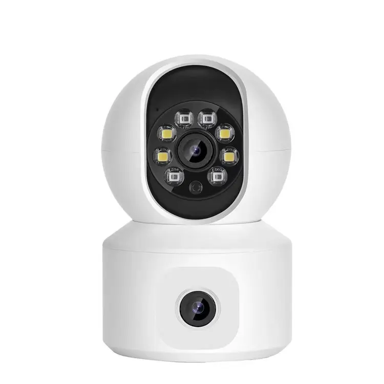 TUYA APP Smart Home Camera Intérieur 6MP Sans Fil Double Objectif Cctv Caméra Ip Bébé Wifi Caméra de Surveillance avec 3MP + 3MP