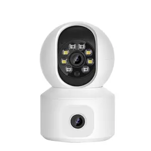 TUYA APP intelligente Heimkamera Indoor 6 MP kabellose Doppellinse Cctv-Kamera Ip Baby WLAN Überwachungskamera mit 3 MP+3 MP