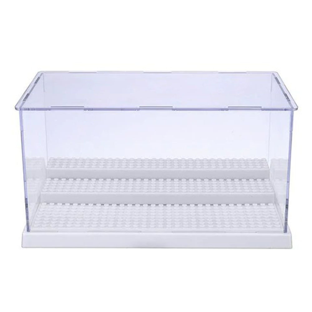 Gmuret 1pc 3 étapes vitrine/boîte, vitrine en Plastique Acrylique (10 x 5,7 x 5,3 Pouces) Base de vitrine pour Figurines en Blocs de Briques Lego