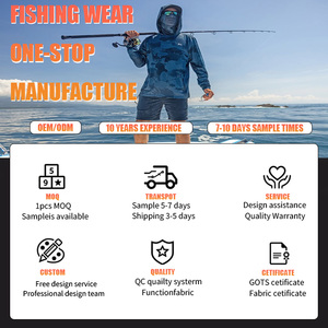 Custom UPF 50+ Sun Protection Fishing Hoodie Quick Dry Breathable Stretch Fishing <strong>Shirt</strong> with Built-in <strong>Face</strong> Mask for Men - Product Image 2