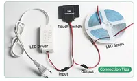Tocador Led inteligente para baño, interruptor de atenuación táctil de espejo de 12V, controlador de temperatura de Color, Interruptor táctil con funciones de desnebulizador