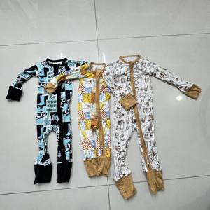 新生児用竹製ベビー服 カジュアルなツーウェイロンパース キッズ長袖竹製パジャマ - Product Image 3