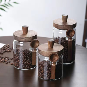 0.4-0.9L pot de stockage scellé en verre moderne pour café thé <span class=keywords><strong>cuisine</strong></span> avec couvercle boîte de rangement en grains de café - Product Image 1