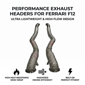 Tubo de Escape Largo Vortex de Acero Inoxidable 304 con Acabado Espejo de 1.5 mm para Ferrari F12 6.3L V12 2012-2017 con Protección Térmica de Alto Rendimiento - Product Image 1
