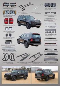 Nueva Parrilla LC250 para Land Cruiser Prado con Cejas ABS y Faros LED, Mejora de Parachoques Delanteros y Traseros para Autos de Gama Baja a Alta - Product Image 4