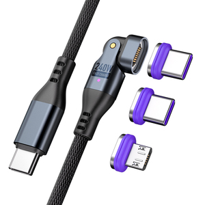 3in1 Từ Tính Sạc 240W USB Cáp Dữ Liệu Nhanh Chóng Sạc Truyền Dữ Liệu Uốn Adapter Sạc Cáp - Product Image 1
