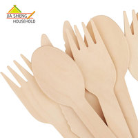 Couverts en bois jetables écologiques pour les voyages et la cuisine, biodégradables, de qualité alimentaire, ensemble couteau, fourchette, cuillère