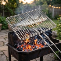 Prix d'usine Panier de cuisson pour barbecue en acier inoxydable 304, carré plat, réutilisable, portable, avec système de verrouillage sécurisé, pour grillades de poisson en extérieur