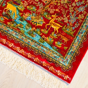 Tappeto di Lusso Vintage Fatto a Mano 60x90cm in Seta con Doppio Nodo e Design Albero della Vita, Lavabile e Antiscivolo, <span class=keywords><strong>per</strong></span> Preghiera - Product Image 3