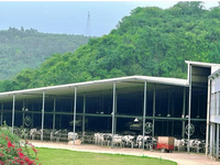 Sistema de cría automatizado estructura de acero granero Casa de granja rentable para cerdo vaca caballo cabra cría de aves de corral estable