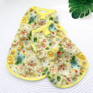 Chaleco de oso 3D con diseño de animales adorables para perros pequeños, ropa fina de verano para mascotas, material de poliéster, diseño antidesprendimiento - Product Image 4