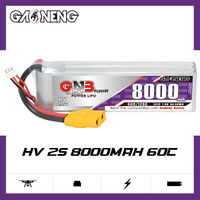 بطارية ليثيوم بوليمر GNB GAONENG 8000 مللي أمبير 2S 7.6 فولت HV 60C مع كابل XT60 قصير مخصصة لسيارات التحكم عن بعد والطائرات بدون طيار