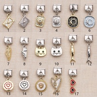 HP0288 Lot de breloques italiennes en acier inoxydable avec pendentifs modulaires en forme de poisson/chat/coeur/chaussure/soleil/lune pour bracelet DIY en gros