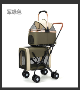 Carrito para Mascotas Color Negro Carbón, 4 Ruedas, Malla Transpirable, Transportador Portátil de Viaje - Product Image 3
