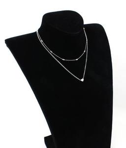 Hot Sale Minimalist Style Small <strong>love</strong> Neck Chain Copper Heart Double Pendant Clavicle Necklace - Product Image 4
