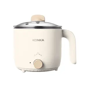 Konka pote elétrico multifuncional, utensílio de cozinha para estudantes dormitórios elétricos de aço inoxidável 304