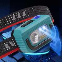 Sensor de faro impermeable recargable XPG LED faro tipo C carga Sensor de onda cabeza antorcha lámpara blanco amarillo rojo faro